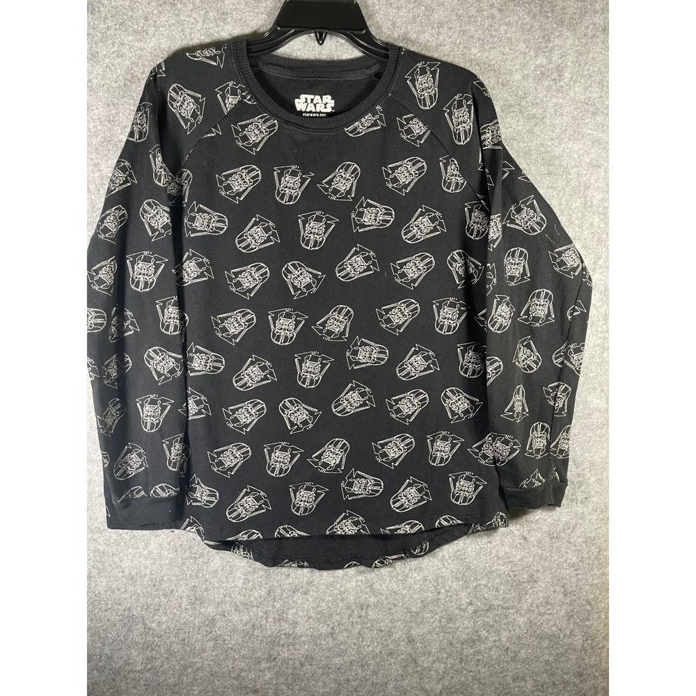 Star Wars Darth Vader All Over Print Sweatshirt Black XL 15-17 Raglan Pullover